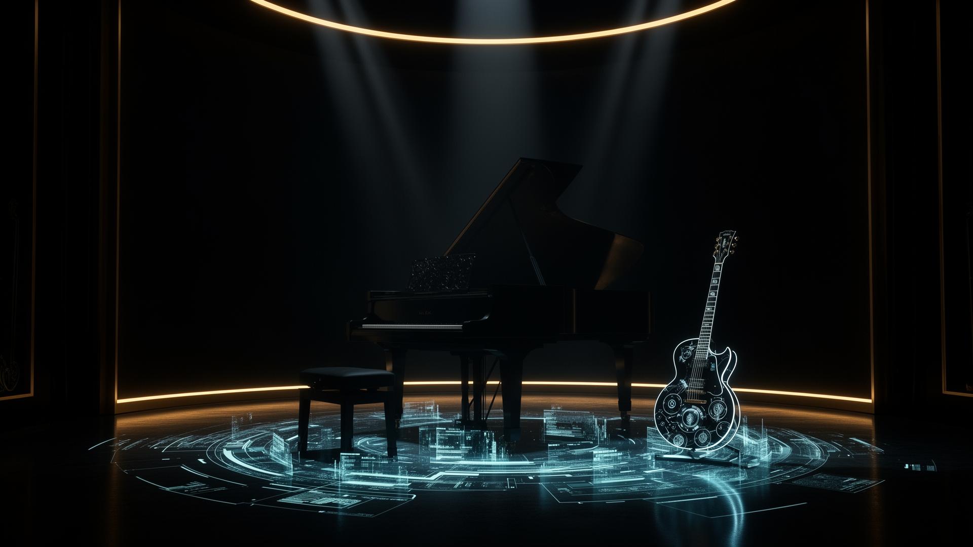 ROiKEY cinematic studio with instruments and holographic technology